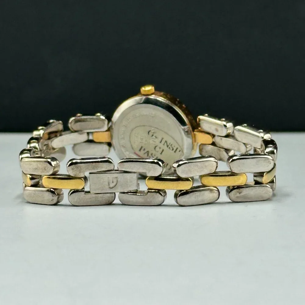 Gruen Watch Women Silver Gold Two Tone 20MM Round Dial New Battery 6.25